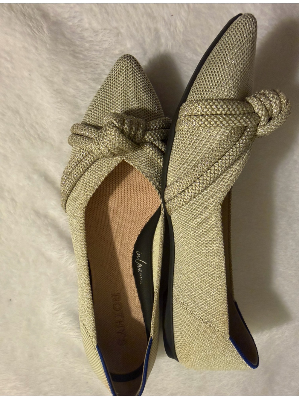 Rothy's Metallic Knot Flats. Glittery. RARE - Picture 2 of 7